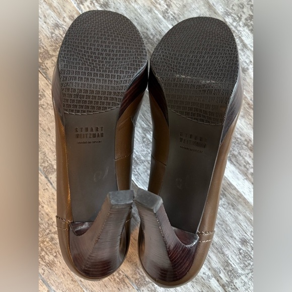Preloved Stuart Weitzman Chocolate Brown Preppy Penny Loafer Pumps Size 8.5 - Picture 5 of 8